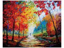 Autumn Impressions-Maya Green-Stretched Canvas