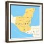 Maya High Culture Area Map-Peter Hermes Furian-Framed Premium Giclee Print