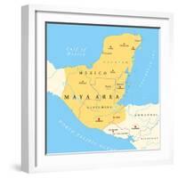 Maya High Culture Area Map-Peter Hermes Furian-Framed Art Print