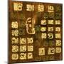 Mayan Abstract Textured Background-Dianka-Mounted Art Print