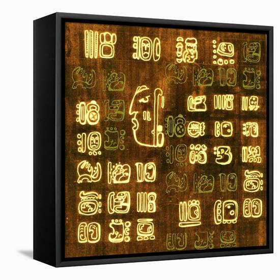 Mayan Abstract Textured Background-Dianka-Framed Stretched Canvas