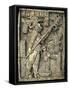 Mayan Bas-Relief of Lady Xoc, Kneeling Before Shield Jaguar, Yaxchilan-null-Framed Stretched Canvas