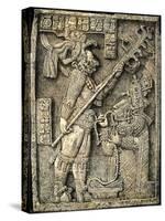 Mayan Bas-Relief of Lady Xoc, Kneeling Before Shield Jaguar, Yaxchilan-null-Stretched Canvas