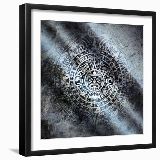 Mayan Calendar On Old Stone-Sateda-Framed Photographic Print