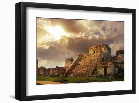 Mayan Castillo Tulum Mexico-null-Framed Art Print