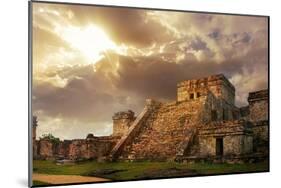 Mayan Castillo Tulum Mexico-null-Mounted Art Print