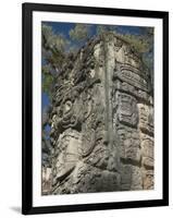 Mayan Glyphs on the Side of Stela, Copan Archaeological Park, UNESCO World Heritage Site, Honduras-null-Framed Photographic Print