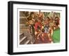 Mayan Natives Dancing and Making Music in Front of a Temple-Peter Jackson-Framed Giclee Print