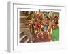 Mayan Natives Dancing and Making Music in Front of a Temple-Peter Jackson-Framed Giclee Print