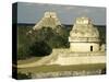 Mayan Observatory and the Great Pyramid Beyond, Chichen Itza, Unesco World Heritage Site, Mexico-Christopher Rennie-Stretched Canvas