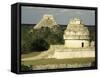 Mayan Observatory and the Great Pyramid Beyond, Chichen Itza, Unesco World Heritage Site, Mexico-Christopher Rennie-Framed Stretched Canvas