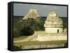 Mayan Observatory and the Great Pyramid Beyond, Chichen Itza, Unesco World Heritage Site, Mexico-Christopher Rennie-Framed Stretched Canvas