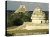 Mayan Observatory and the Great Pyramid Beyond, Chichen Itza, Unesco World Heritage Site, Mexico-Christopher Rennie-Stretched Canvas