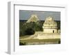 Mayan Observatory and the Great Pyramid Beyond, Chichen Itza, Unesco World Heritage Site, Mexico-Christopher Rennie-Framed Photographic Print