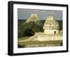 Mayan Observatory and the Great Pyramid Beyond, Chichen Itza, Unesco World Heritage Site, Mexico-Christopher Rennie-Framed Photographic Print