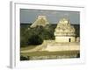 Mayan Observatory and the Great Pyramid Beyond, Chichen Itza, Unesco World Heritage Site, Mexico-Christopher Rennie-Framed Photographic Print