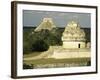 Mayan Observatory and the Great Pyramid Beyond, Chichen Itza, Unesco World Heritage Site, Mexico-Christopher Rennie-Framed Photographic Print