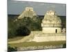 Mayan Observatory and the Great Pyramid Beyond, Chichen Itza, Unesco World Heritage Site, Mexico-Christopher Rennie-Mounted Photographic Print