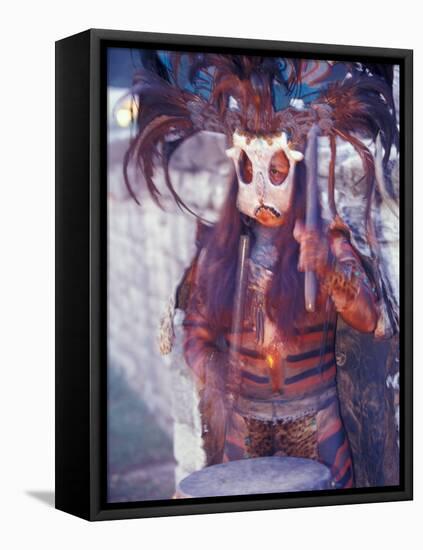 Mayan Rituals and Mystical Dances, Xcaret, Yucatan Peninsula, Mexico-Greg Johnston-Framed Stretched Canvas