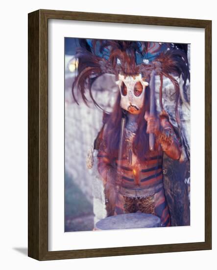 Mayan Rituals and Mystical Dances, Xcaret, Yucatan Peninsula, Mexico-Greg Johnston-Framed Photographic Print