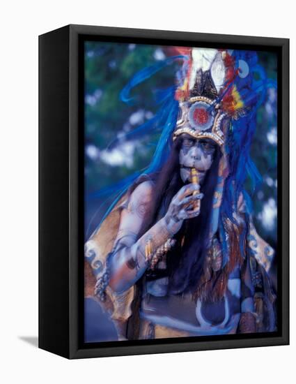 Mayan Rituals and Mystical Dances, Xcaret, Yucatan Peninsula, Mexico-Greg Johnston-Framed Stretched Canvas