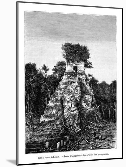 Mayan Ruins, Tikal, Guatemala, 19th Century-Alexandre De Bar-Mounted Giclee Print