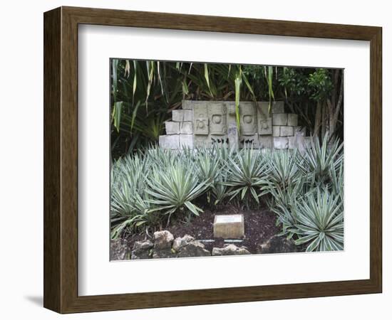 Mayan Sculpture, Chankanaab National Park, Cozumel Island (Isla De Cozumel), Quintana Roo, Mexico, -Wendy Connett-Framed Photographic Print