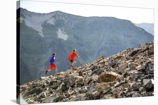 Mayan Smith-Gobat & Ben Rueck Go For High Elevation Trail Run, Backcountry Of Above Marble, CO-Dan Holz-Stretched Canvas