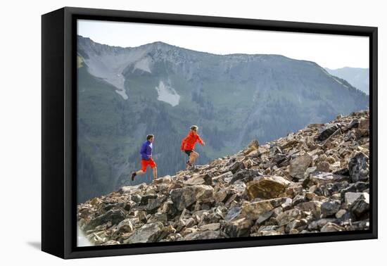 Mayan Smith-Gobat & Ben Rueck Go For High Elevation Trail Run, Backcountry Of Above Marble, CO-Dan Holz-Framed Stretched Canvas