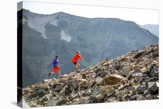 Mayan Smith-Gobat & Ben Rueck Go For High Elevation Trail Run, Backcountry Of Above Marble, CO-Dan Holz-Stretched Canvas