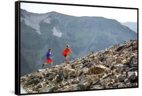 Mayan Smith-Gobat & Ben Rueck Go For High Elevation Trail Run, Backcountry Of Above Marble, CO-Dan Holz-Framed Stretched Canvas
