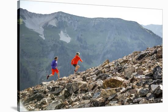 Mayan Smith-Gobat & Ben Rueck Go For High Elevation Trail Run, Backcountry Of Above Marble, CO-Dan Holz-Stretched Canvas