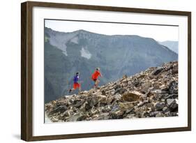 Mayan Smith-Gobat & Ben Rueck Go For High Elevation Trail Run, Backcountry Of Above Marble, CO-Dan Holz-Framed Photographic Print