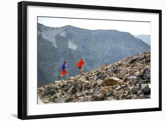 Mayan Smith-Gobat & Ben Rueck Go For High Elevation Trail Run, Backcountry Of Above Marble, CO-Dan Holz-Framed Photographic Print