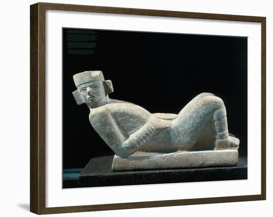 Mayan Statue of Chac Mool, from Chichen Itza, 11th Century-null-Framed Giclee Print