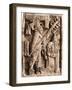 Mayan Stone Relief of Xoc Performing a Blood-Letting Ritual-null-Framed Giclee Print