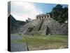Mayan Temple in Palenque, Mexico-Michael Brown-Stretched Canvas