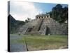 Mayan Temple in Palenque, Mexico-Michael Brown-Stretched Canvas