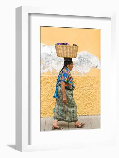 Mayan Woman in Traditional Huipiles (Blouse) and Corte (Skirt), Antigua, Guatemala-Michael DeFreitas-Framed Photographic Print