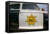 Mayberry Sheriff's Department Police Car in Mount Airy, North Carolina, the town featured in "Ma...-null-Framed Stretched Canvas