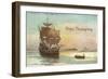 Mayflower and Rowboat-null-Framed Art Print