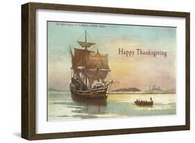 Mayflower and Rowboat-null-Framed Art Print