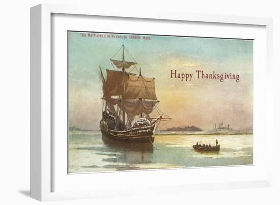 Mayflower and Rowboat-null-Framed Art Print