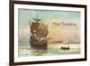 Mayflower and Rowboat-null-Framed Art Print