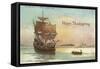 Mayflower and Rowboat-null-Framed Stretched Canvas