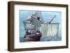 Mayflower II at Sea-null-Framed Photographic Print