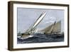 Mayflower, Puritan, and Priscilla in An Eastern Yacht Club Regatta, Marblehead MA, 1889-null-Framed Giclee Print