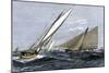 Mayflower, Puritan, and Priscilla in An Eastern Yacht Club Regatta, Marblehead MA, 1889-null-Mounted Giclee Print