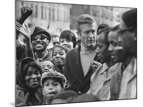 Mayor John Lindsay Touring the City and Talking to Residents-John Dominis-Mounted Photographic Print