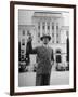 Mayor of San Angelo Harvey H. Allen Standing in Front of City Hall-null-Framed Photographic Print